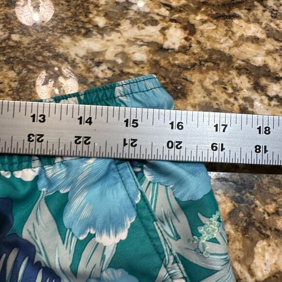 American Eagle Mens Size Medium Blue and Green Tropical Swim Trunks - Picture 4 of 6